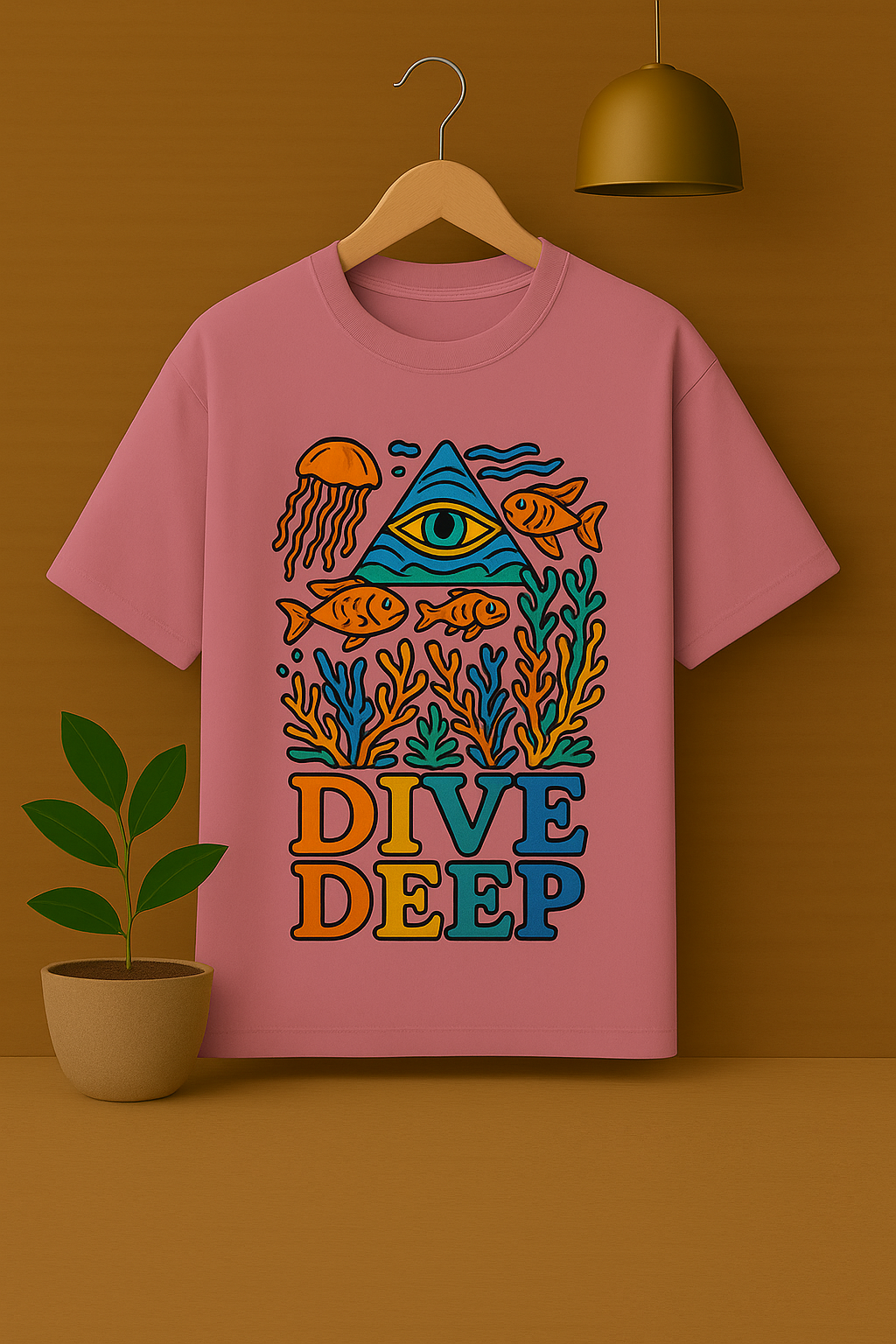 Dive Deep Aquarium Oversized T-Shirt - Layering