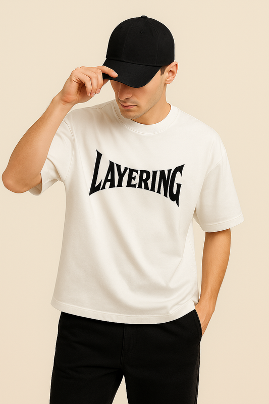 Layering Premium Back & Front Designed T-Shirt White - Layering 